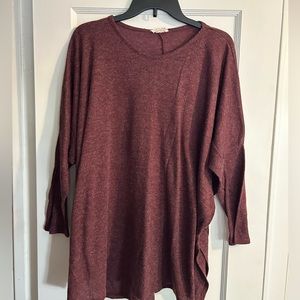 Plus size lightweight maroon sweater
